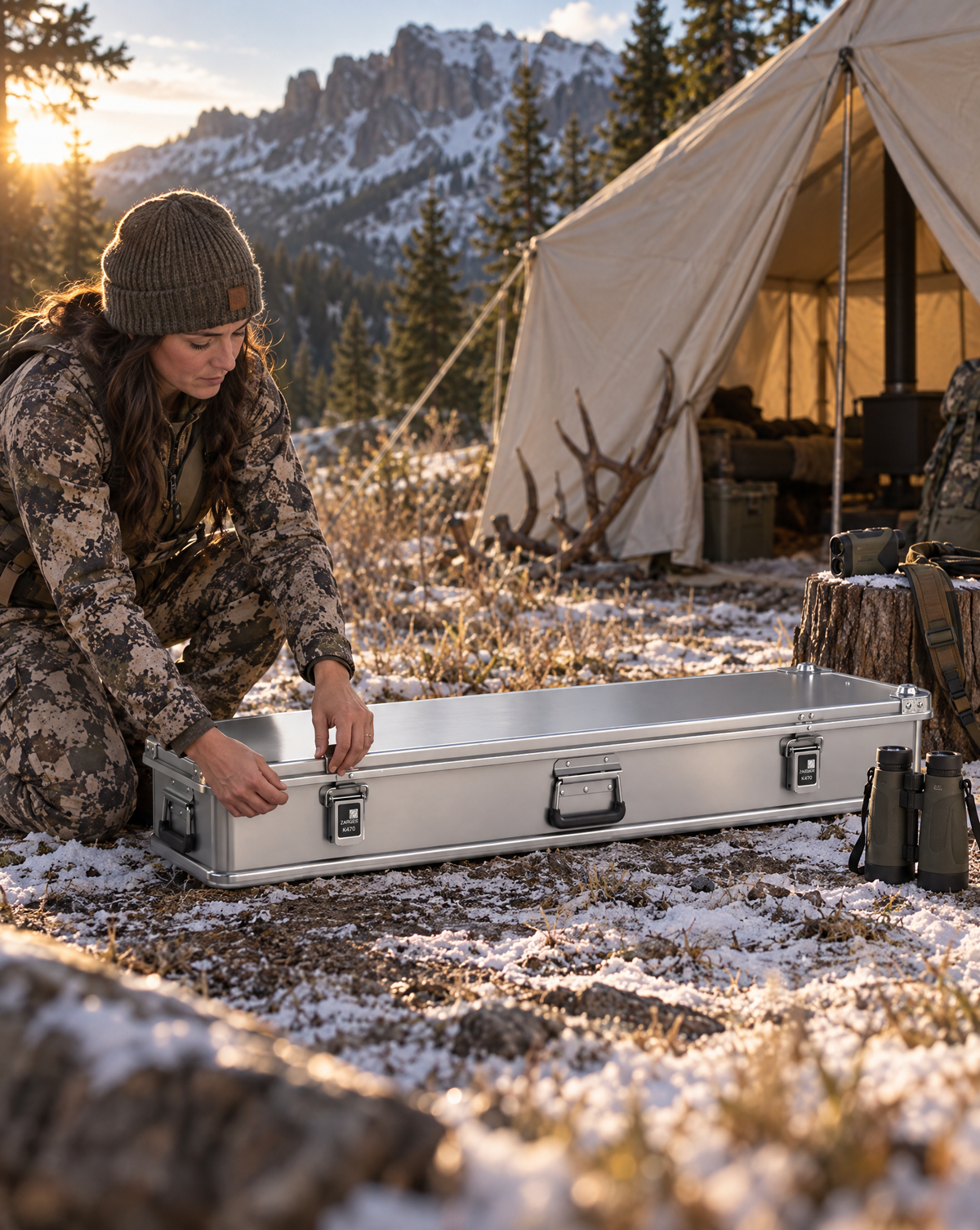 ZARGES K470-31016052 rifle case at an elk camp