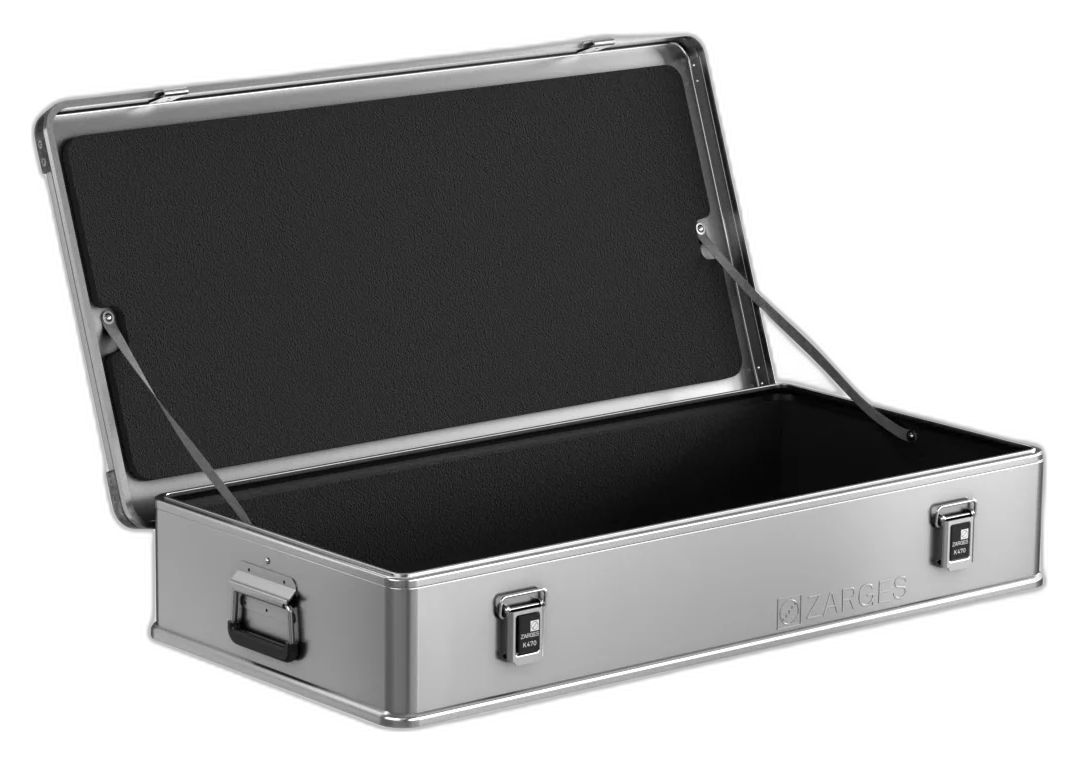 ZARGES K470-380031 aluminum case with factory-installed foam liner