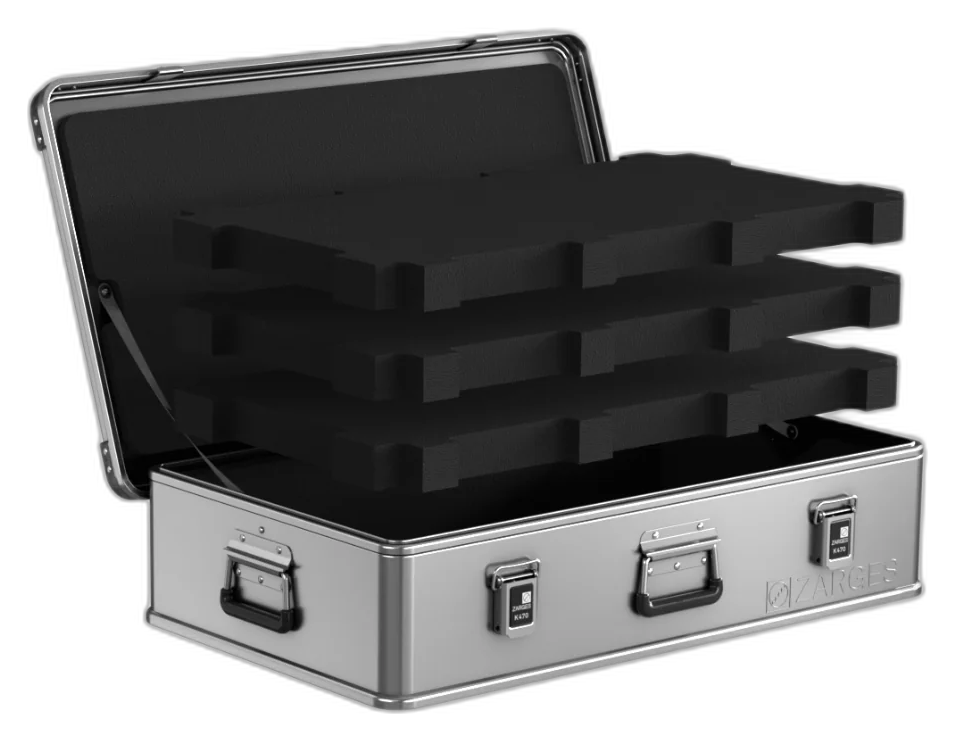ZARGES K470-31015732 aluminum case with foam fill