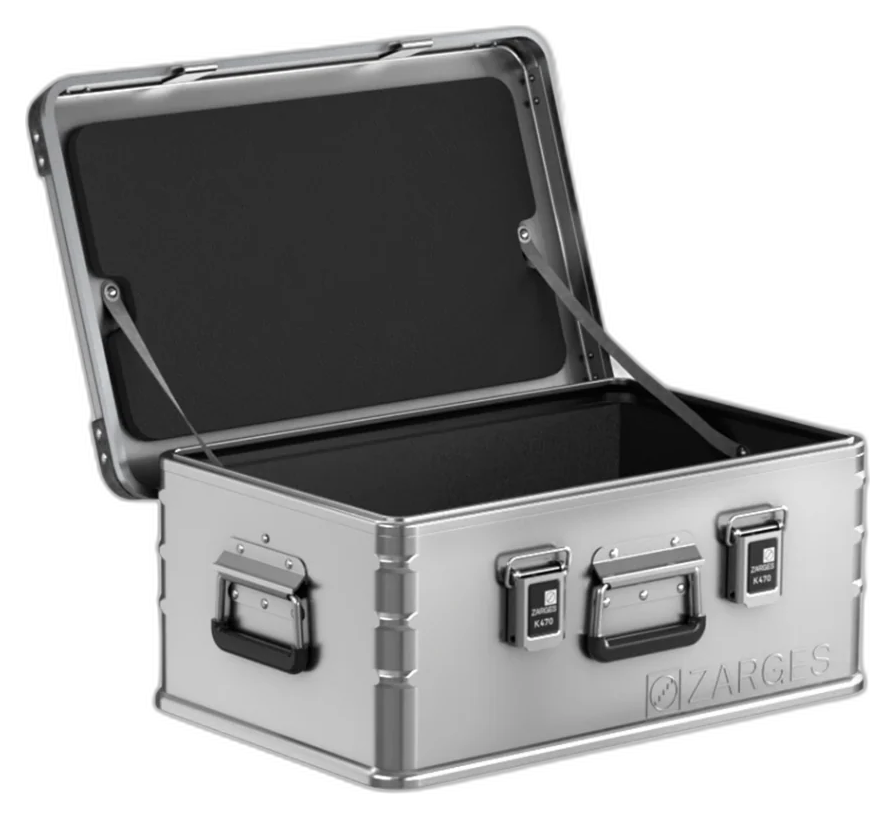 ZARGES K470-40568 aluminum case with factory-installed foam liner