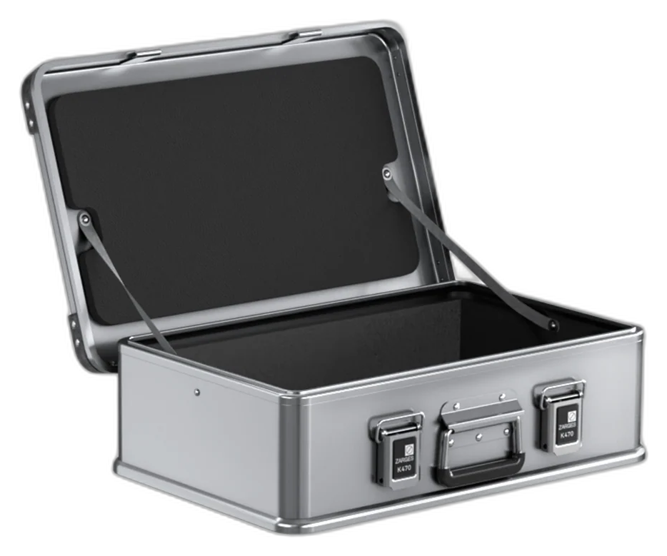 ZARGES K470-40810 aluminum case with factory-installed foam liner