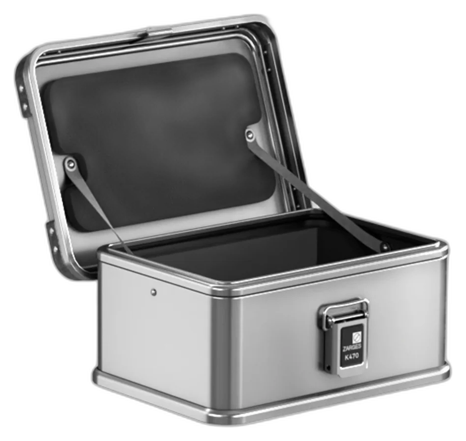 ZARGES K470-40835 aluminum case with factory-installed foam liner