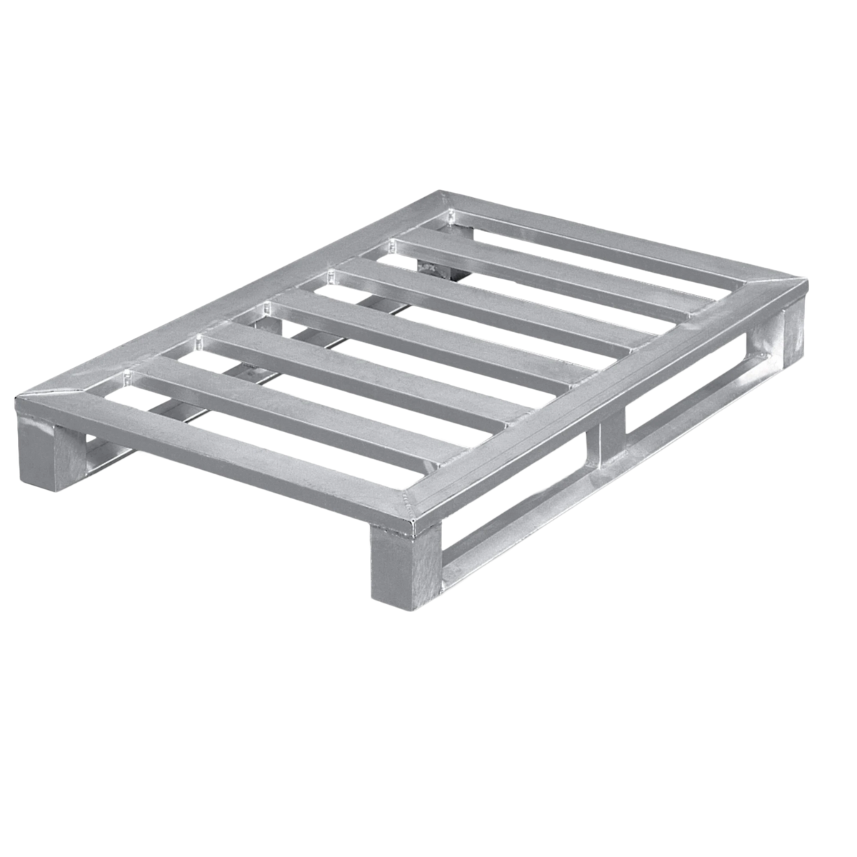 ZARGES aluminium flat pallet with runners and corner feet (45174)
