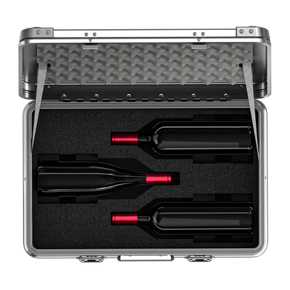 3 bottle travel wine case overhead view