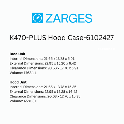 K470 - Plus Hood Case (units 40500 & 40502) - Zarges USA
