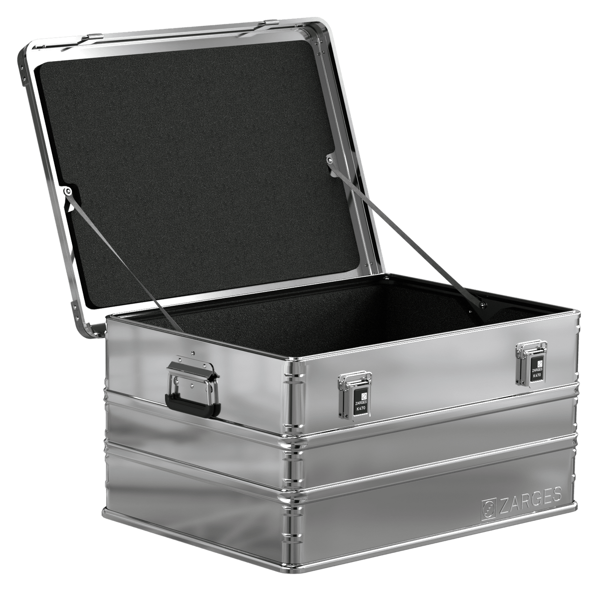ZARGES K470-40565 aluminum case with factory-installed foam liner