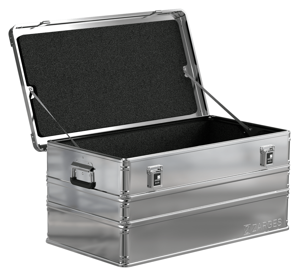 ZARGES K470-40845 aluminum case with factory-installed foam liner