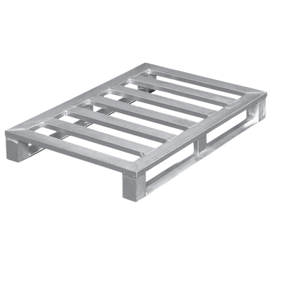 ZARGES aluminium flat pallet with runners and corner feet (45174)