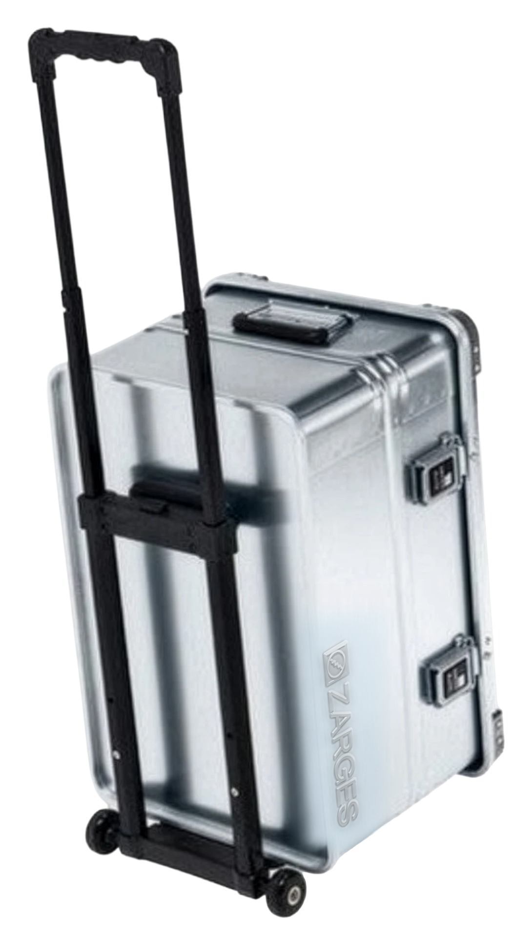 ZARGES trolley (40739) fitted to a case, transparent cutout